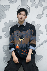 Gintama - The Roar of the Sleepless Kabuki-City Night Sky Sweater