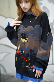 Gintama - The Roar of the Sleepless Kabuki-City Night Sky Sweater