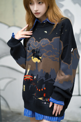 Gintama - The Roar of the Sleepless Kabuki-City Night Sky Sweater