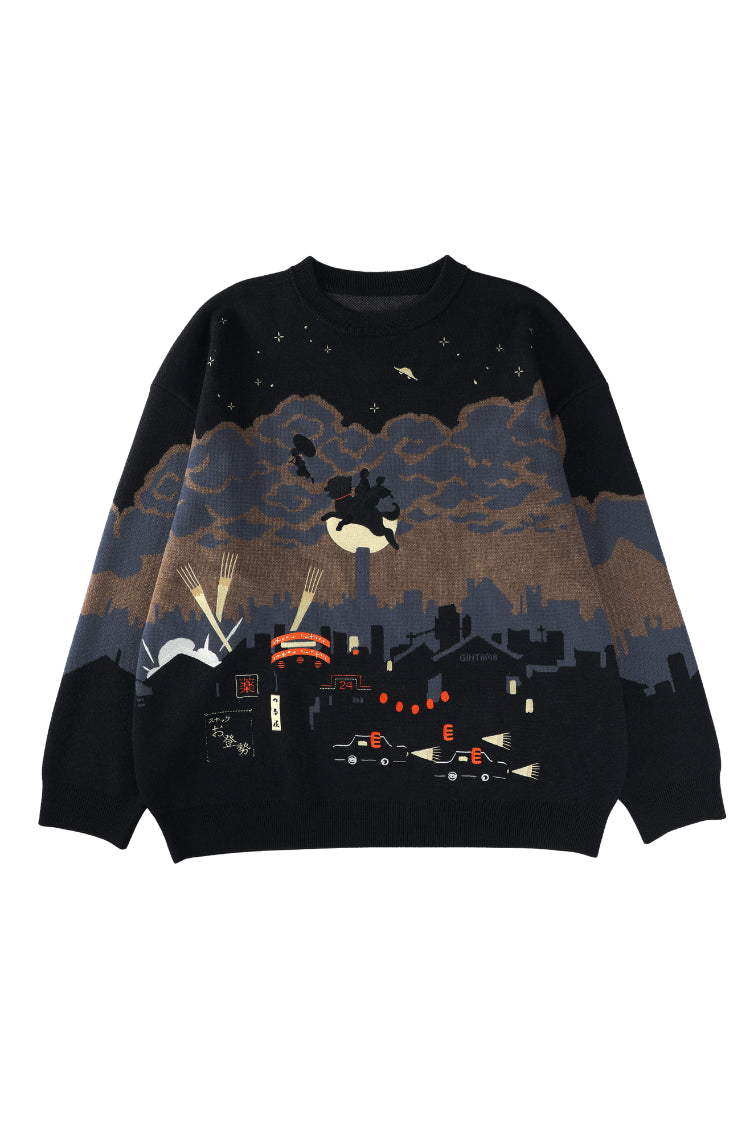 Gintama - The Roar of the Sleepless Kabuki-City Night Sky Sweater