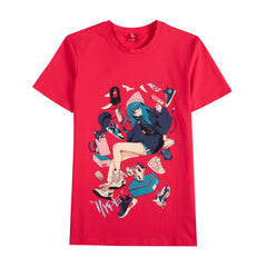 Red shirt, Girl who is obsessed with shoes and the newest Hype gear with bibi cat 